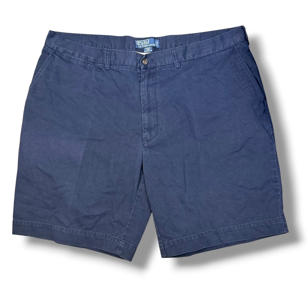 Polo Ralph Lauren Prospect Shorts Men 42 Navy Blue Vintage Chino Cotton Classic